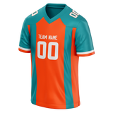 Custom Team Design Teal & Orange Colors Design Sports Football Jersey FT00MD071710