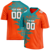 Custom Team Design Orange & Teal Colors Design Sports Football Jersey FT00MD101017