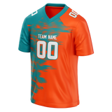 Custom Team Design Orange & Teal Colors Design Sports Football Jersey FT00MD101017