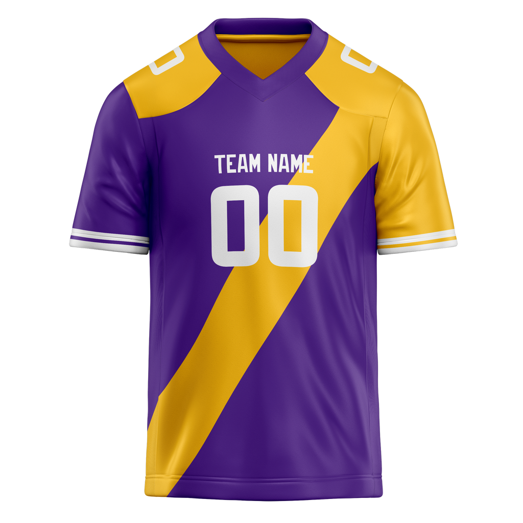 Custom Team Design Purple & Yellow Colors Design Sports Football Jersey FT00MV012312