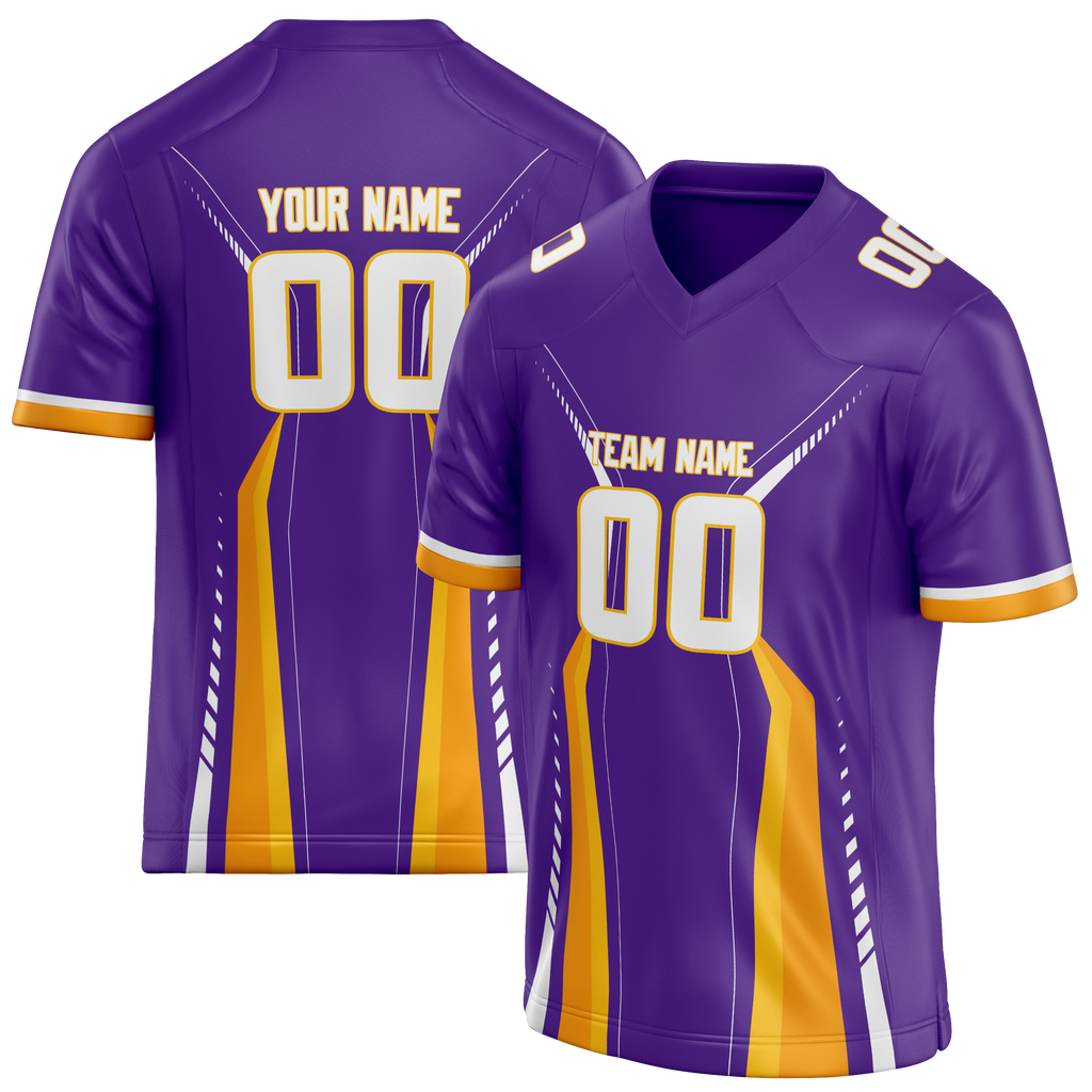Custom Team Design Purple & Yellow Colors Design Sports Football Jersey FT00MV052312