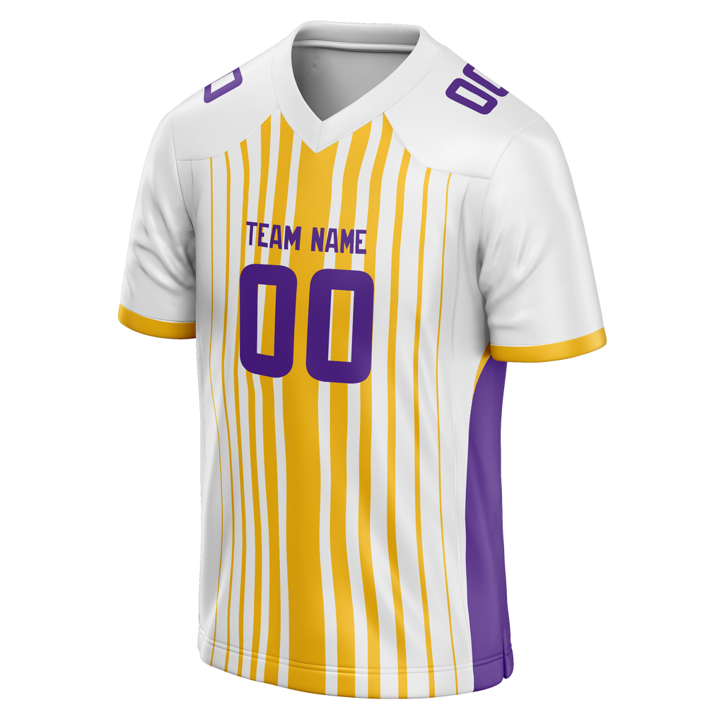 Custom Team Design White & Gold Colors Design Sports Football Jersey FT00MV060213