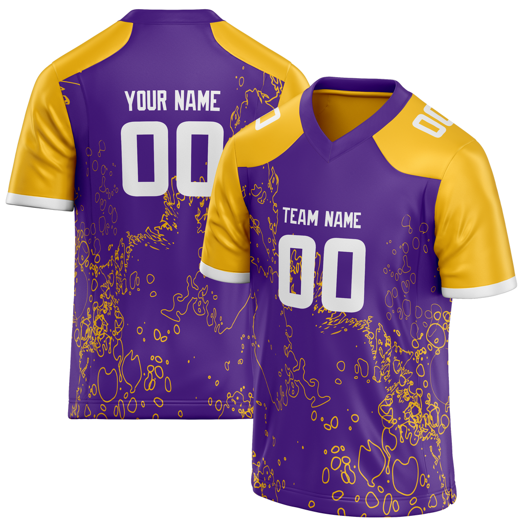 Custom Team Design Purple & Gold Colors Design Sports Football Jersey FT00MV072313