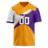 Custom Team Design Gold & Purple Colors Design Sports Football Jersey FT00MV091323