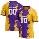Custom Team Design Gold & Purple Colors Design Sports Football Jersey FT00MV101323