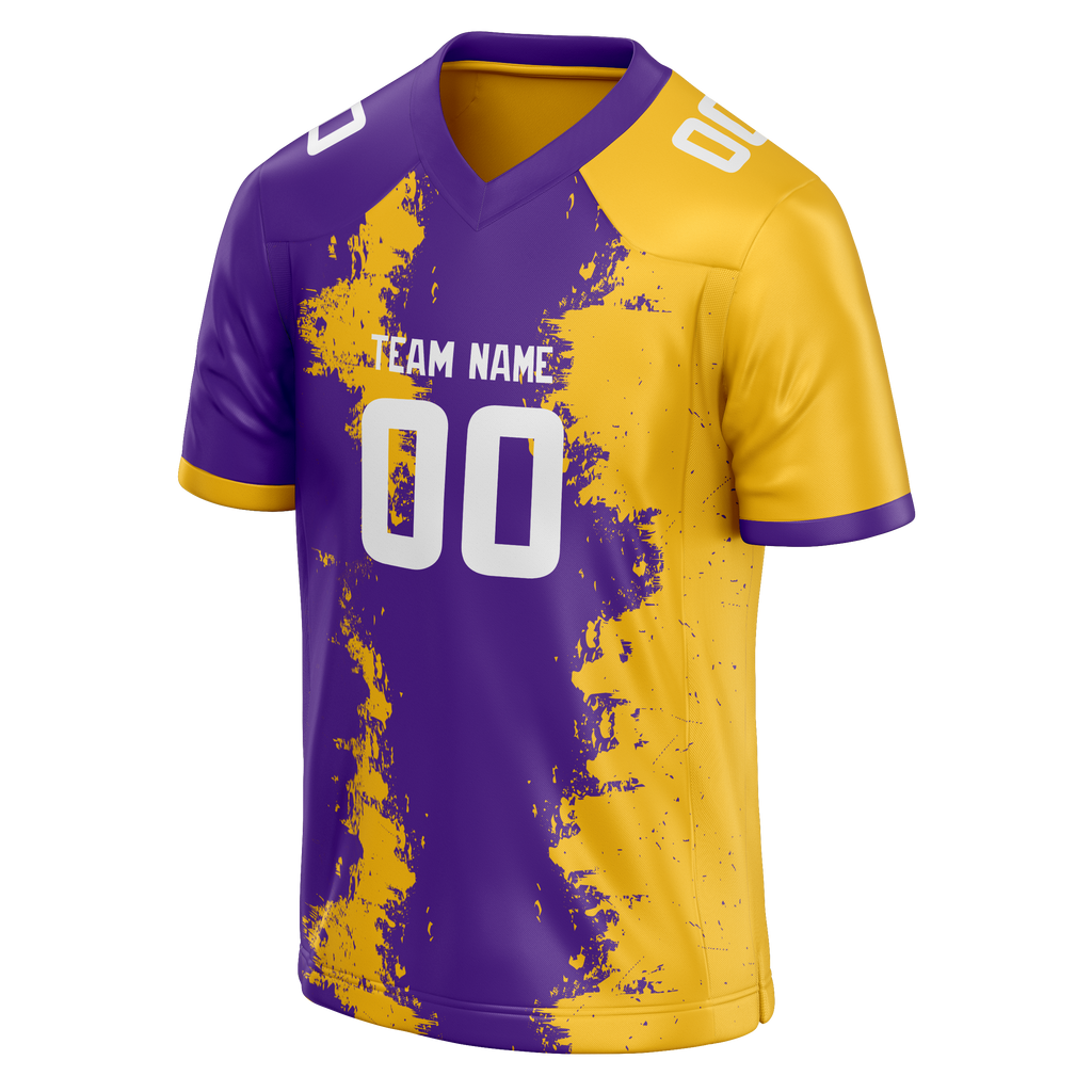 Custom Team Design Gold & Purple Colors Design Sports Football Jersey FT00MV101323