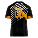 Custom Team Design Black & Light Orange Colors Design Sports Football Jersey FT00NEP030111