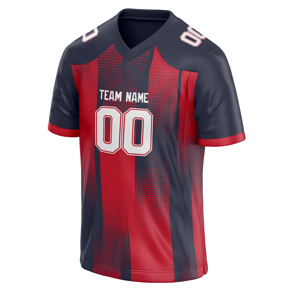 Custom Team Design Navy Blue & Red Colors Design Sports Football Jersey FT00NEP071809