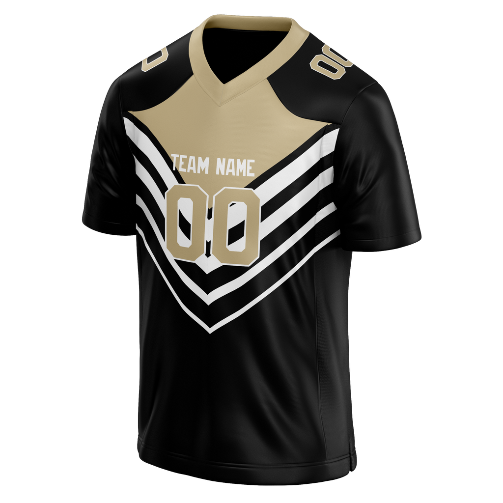 Custom Team Design Black & Cream Colors Design Sports Football Jersey FT00NOS010105