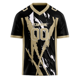 Custom Team Design Black & Cream Colors Design Sports Football Jersey FT00NOS060105