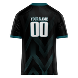Custom Team Design Black & Dark Aqua Colors Design Sports Football Jersey FT00PE020116