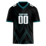 Custom Team Design Black & Dark Aqua Colors Design Sports Football Jersey FT00PE020116