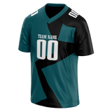 Custom Team Design Dark Aqua & Black Colors Design Sports Football Jersey FT00PE061601