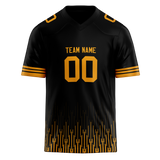 Custom Team Design Black & Light Orange Colors Design Sports Football Jersey FT00PS020111