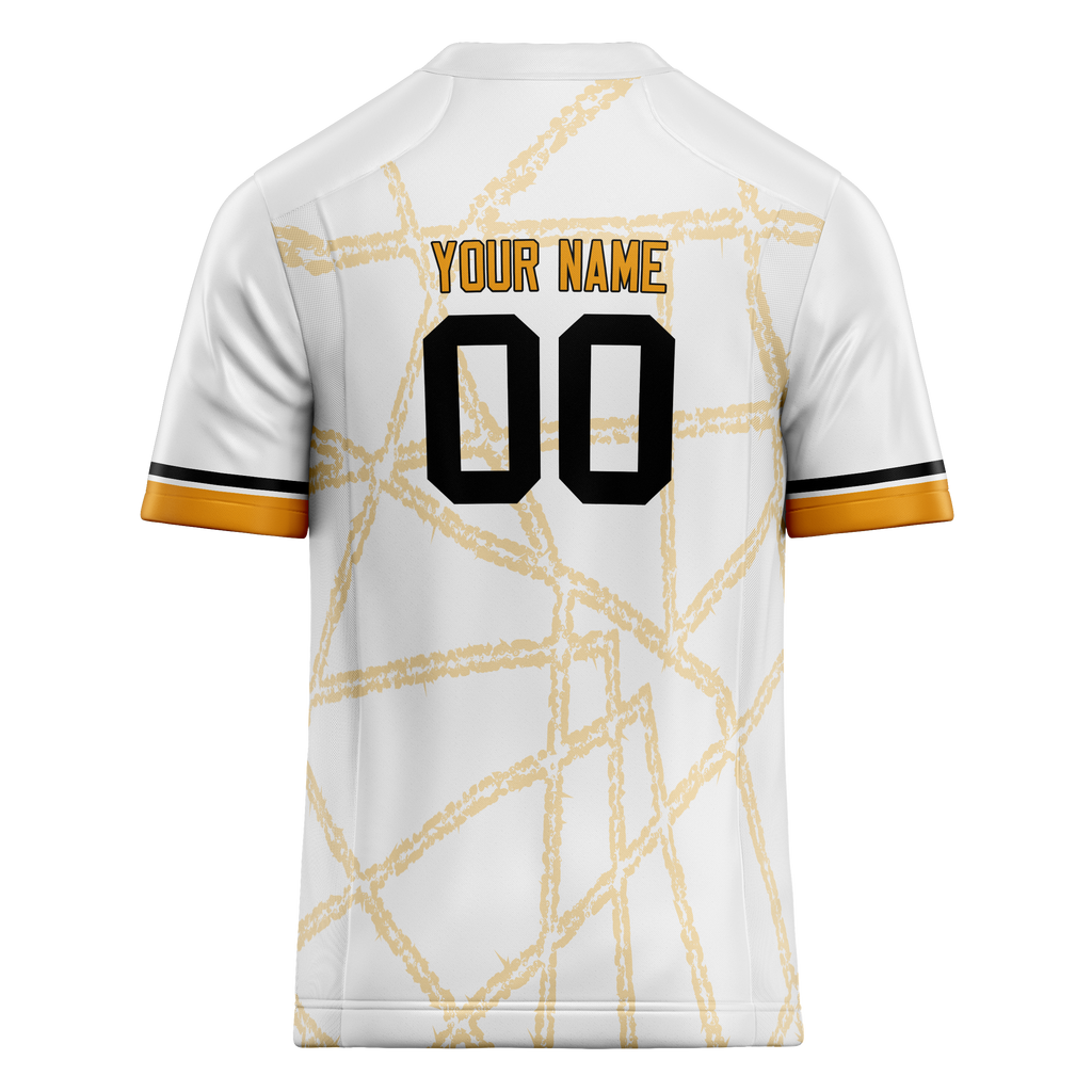 Custom Team Design White & Yellow Colors Design Sports Football Jersey FT00PS030212