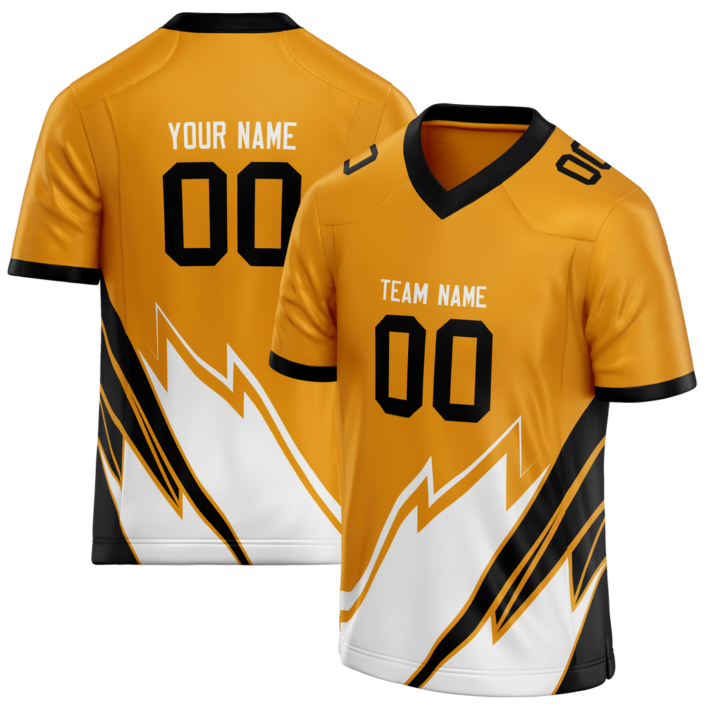 Custom Team Design Gold & White Colors Design Sports Football Jersey FT00PS061302