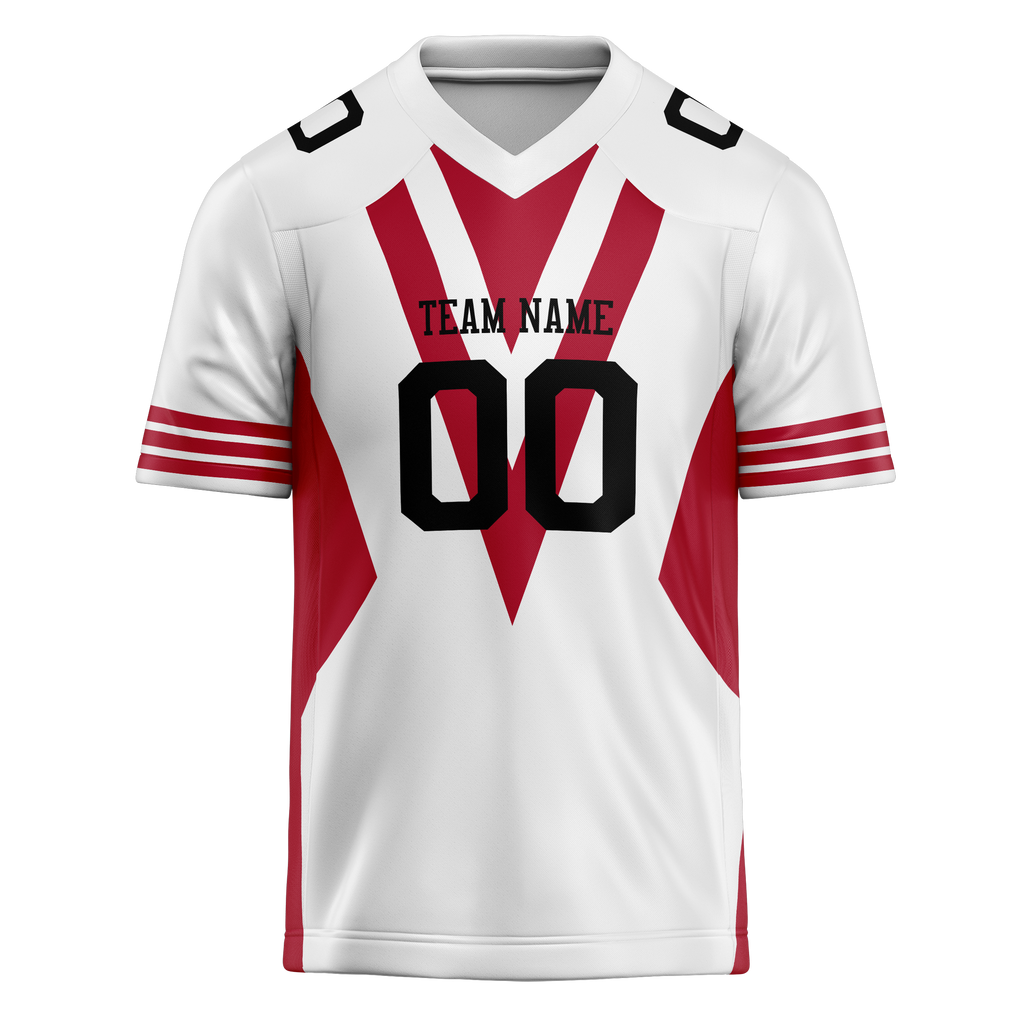 Custom Team Design White & Red Colors Design Sports Football Jersey FT00SF4030209