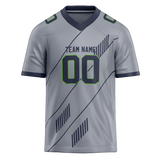 Custom Team Design Silver & Navy Blue Colors Design Sports Football Jersey FT00SS020418