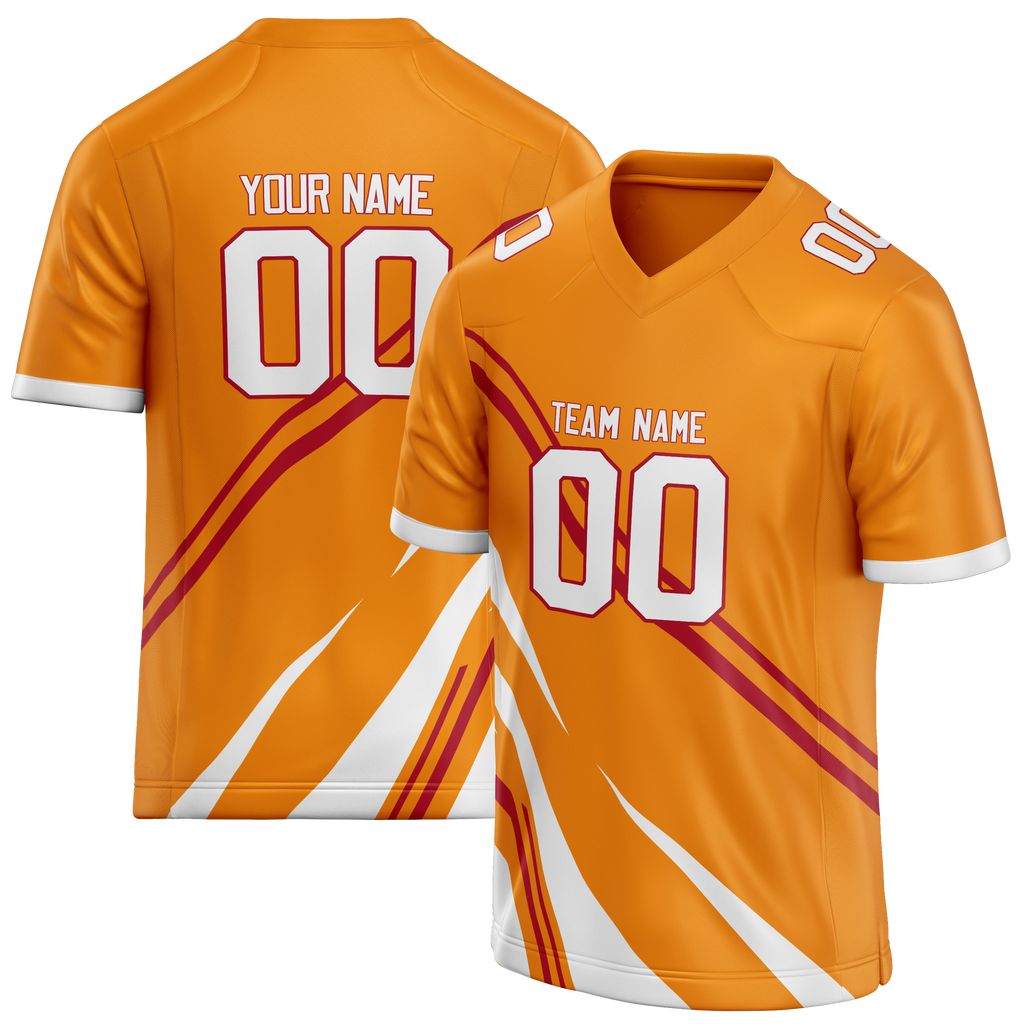 Custom Team Design Light Orange & White Colors Design Sports Football Jersey FT00TBB091102