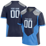 Custom Team Design Navy Blue & Blue Colors Design Sports Football Jersey FT00TT011820