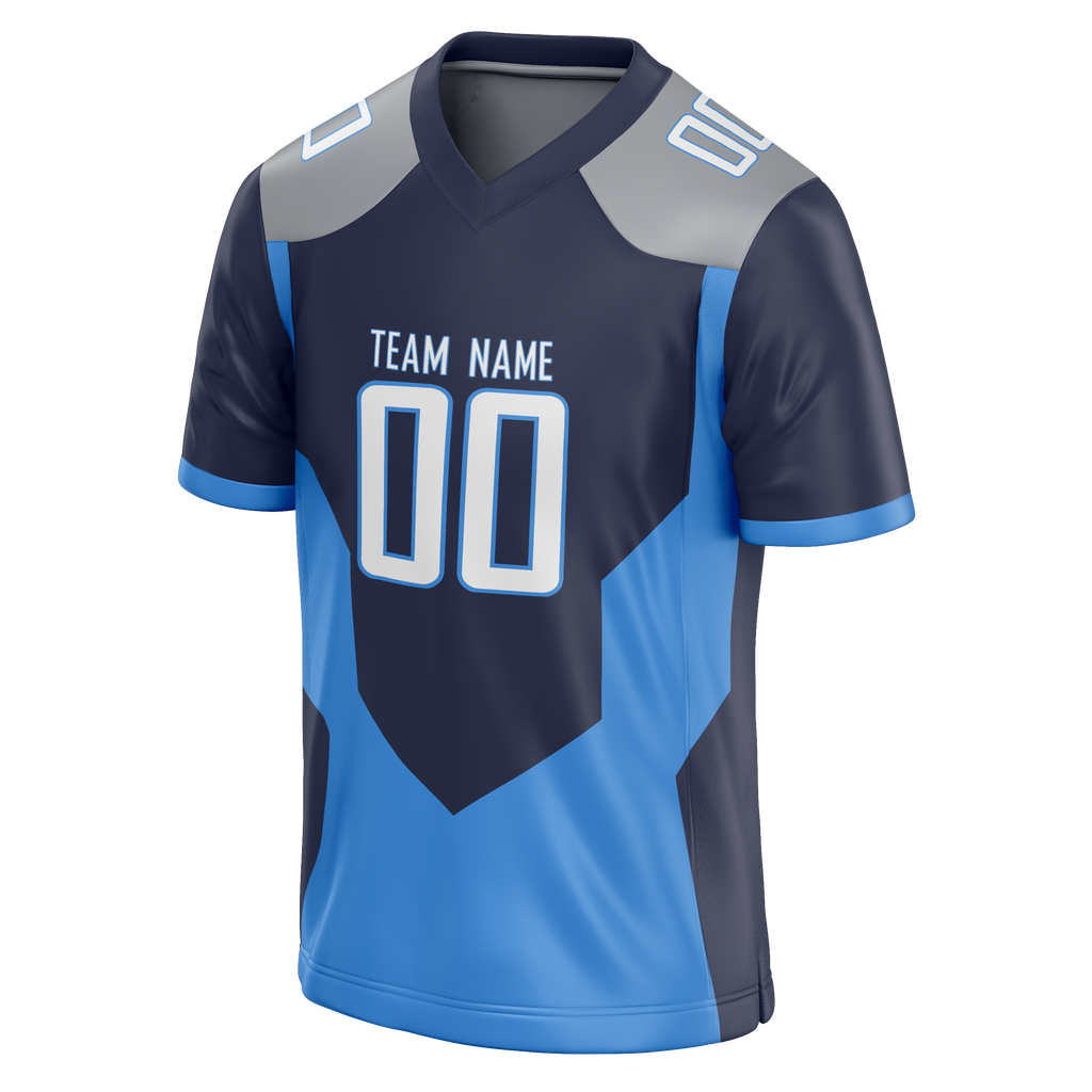 Custom Team Design Navy Blue & Blue Colors Design Sports Football Jersey FT00TT011820