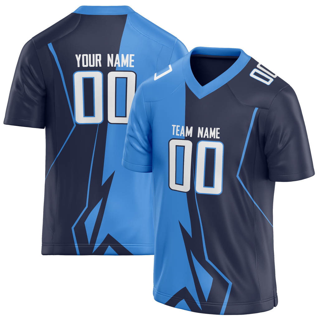Custom Team Design Navy Blue & Blue Colors Design Sports Football Jersey FT00TT051820