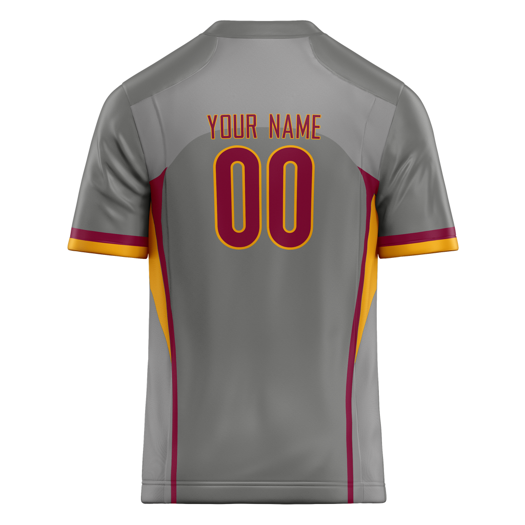 Custom Team Design Gray & Silver Colors Design Sports Football Jersey FT00WC070304