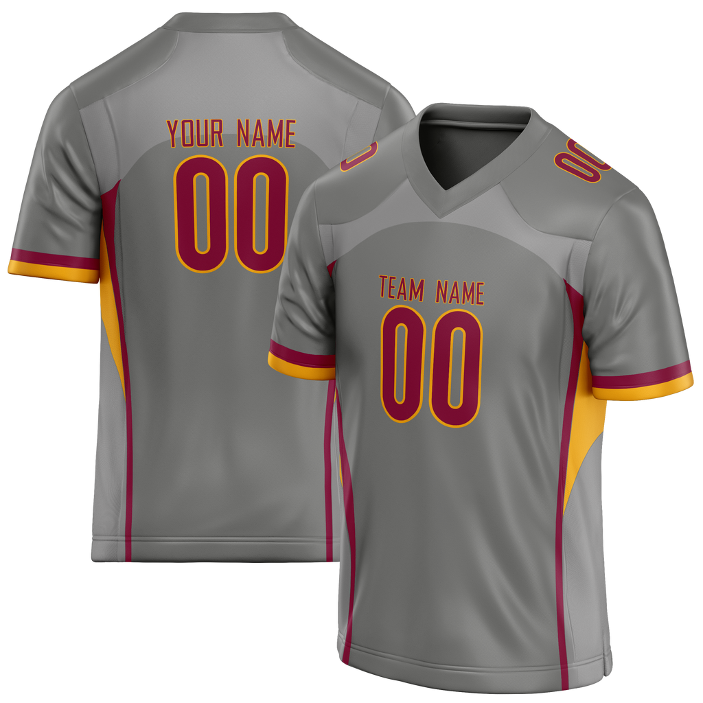 Custom Team Design Gray & Silver Colors Design Sports Football Jersey FT00WC070304