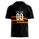 Custom Team Design Black & Light Orange Colors Design Sports Football Jersey FT00WC080111