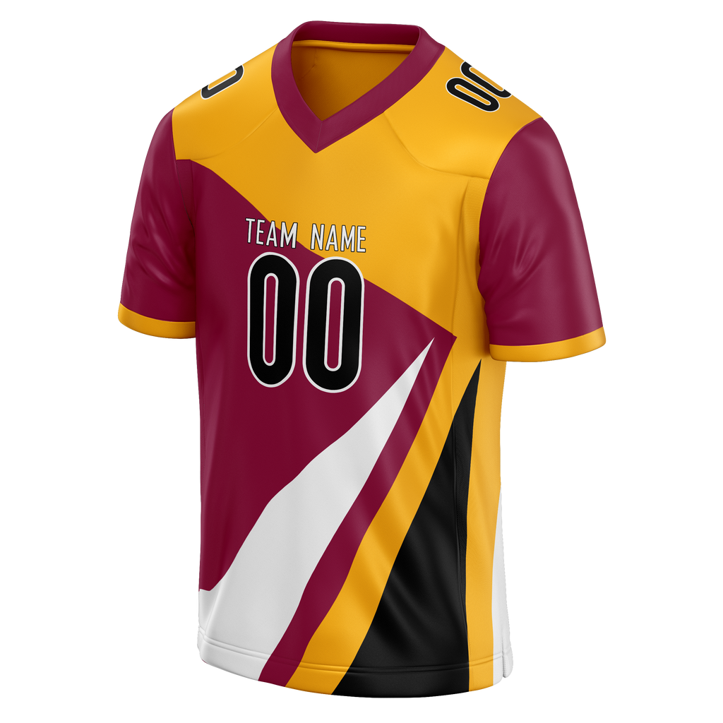 Custom Team Design Light Orange & Maroon Colors Design Sports Football Jersey FT00WC091108