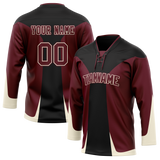 Custom Team Design Maroon & Black Colors Design Sports Hockey Jersey HK00CB040801