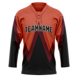Custom Team Design Orange & Black Colors Design Sports Hockey Jersey HK00AC071001
