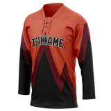 Custom Team Design Orange & Black Colors Design Sports Hockey Jersey HK00AC071001