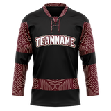 Custom Team Design Black & Maroon Colors Design Sports Hockey Jersey HK00CB090108