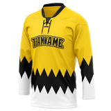 Custom Team Design Yellow & Black Colors Design Sports Hockey Jersey HK00PP041201
