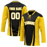 Custom Team Design Black & Yellow Colors Design Sports Hockey Jersey HK00PP050112