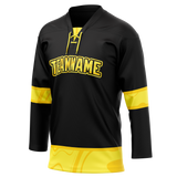 Custom Team Design Black & Yellow Colors Design Sports Hockey Jersey HK00PP060112