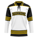 Custom Team Design White & Black Colors Design Sports Hockey Jersey HK00BB090201
