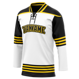 Custom Team Design White & Black Colors Design Sports Hockey Jersey HK00BB090201