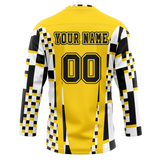 Custom Team Design Yellow & White Colors Design Sports Hockey Jersey HK00BB101202