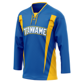 Custom Team Design Blue & Yellow Colors Design Sports Hockey Jersey HK00BS012012