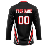 Custom Team Design Black & Red Colors Design Sports Hockey Jersey HK00TML020109