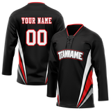 Custom Team Design Black & Red Colors Design Sports Hockey Jersey HK00BS020109