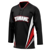 Custom Team Design Black & Red Colors Design Sports Hockey Jersey HK00BS020109
