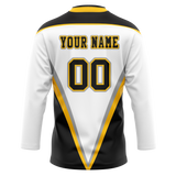 Custom Team Design White & Black Colors Design Sports Hockey Jersey HK00BS040201