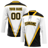 Custom Team Design White & Black Colors Design Sports Hockey Jersey HK00BS040201