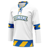Custom Team Design White & Blue Colors Design Sports Hockey Jersey HK00BS080220