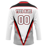 Custom Team Design White & Gray Colors Design Sports Hockey Jersey HK00BS090203