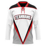 Custom Team Design White & Gray Colors Design Sports Hockey Jersey HK00BS090203