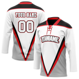 Custom Team Design White & Gray Colors Design Sports Hockey Jersey HK00TML090203
